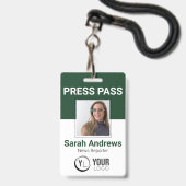 Foto Press Pass ID Abzeichen Ausweis (Vorderseite mit Lanyard)