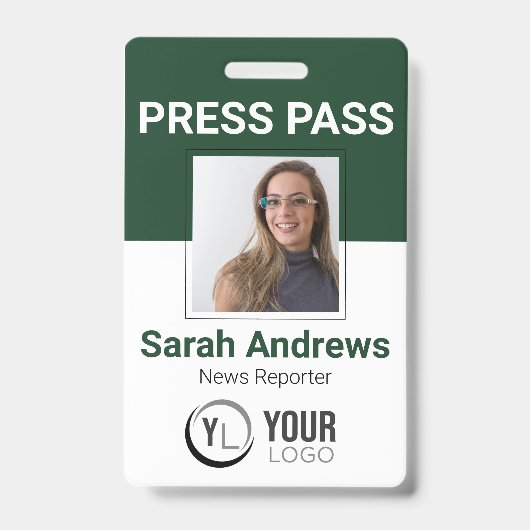Foto Press Pass ID Abzeichen Ausweis (Vorderseite)