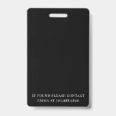 Foto Press Pass Schwarz-weiß ID Abzeichen Ausweis (Rückseite)