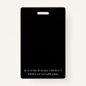 Foto Press Pass Schwarz-weiß ID Abzeichen Ausweis (Rückseite)