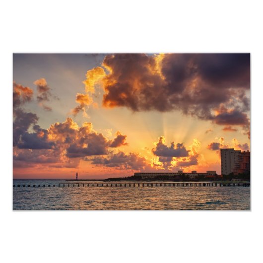 Foto Print - Sonnenaufgang in Cancun, Mexiko (Vorne)