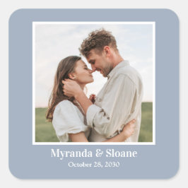 Foto Probe Dinner Blue Quadratischer Aufkleber