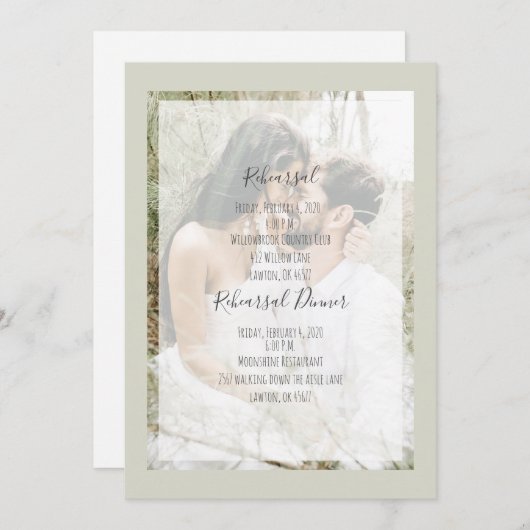 Foto Probe & Probe Abendessen Einladung (Vorne/Hinten)