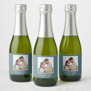 Foto Probedinner Teal Mini Glitzernder Wein La Schaumweinetikett
