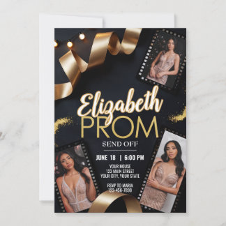 Foto Prom abschicken Gold Ribbon Film Rolle Einladung