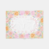 Foto Prop Pink Roses Wasserfarbe Blumenjungen Mädc Fleecedecke (Vorderseite (Horizontal))