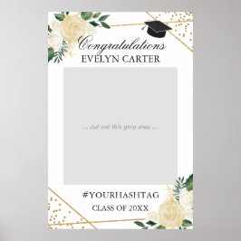 Foto Prop. von Gold Green Floral Graduation Party Poster