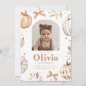 Foto Pumpkin Birthday Einladung (Vorderseite)