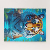 Foto-Puzzles mit leuchtenden Tiger-Profilen Puzzle (Horizontal)