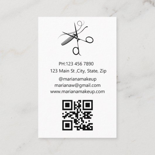 Foto QL-Code minimalistisch modern Visitenkarte (Rückseite)