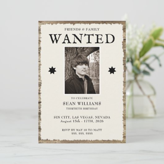 Foto & QR-Code 30. Geburtstag Einladung (Stehend Vorderseite)