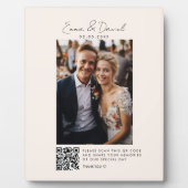 Foto QR Code Beige Hochzeit Fotoplatte (Vorderseite)