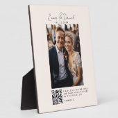 Foto QR Code Beige Hochzeit Fotoplatte (Seite)
