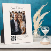 Foto QR Code Beige Hochzeit Fotoplatte (Seite)