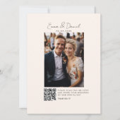 Foto QR Code Beige Wedding Galery Card (Vorderseite)