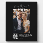Foto QR Code Black Wedding Fotoplatte (Vorderseite)