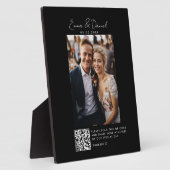 Foto QR Code Black Wedding Fotoplatte (Seite)