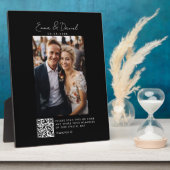Foto QR Code Black Wedding Fotoplatte (Seite)