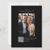 Foto QR Code Black Wedding Galery Card (Vorderseite)