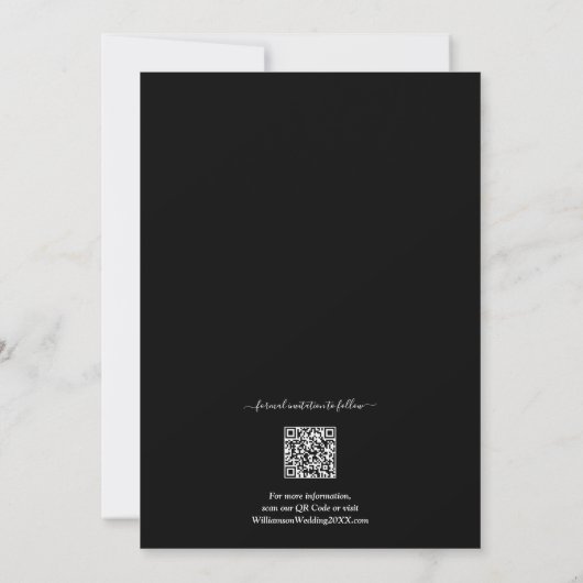 Foto QR Code Black Wedding Save The Date (Rückseite)