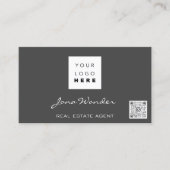 Foto QR Code Blogger Rose Grau für Social Media-Lo Visitenkarte (Vorderseite)