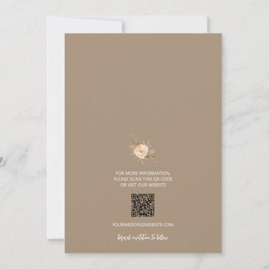 Foto QR Code Blumenhochzeit speichern das Datum Save The Date (Rückseite)