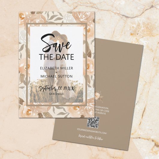 Foto QR Code Blumenhochzeit speichern das Datum Save The Date
