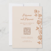 Foto QR Code Boho Earthy Hand Drawing Rose Website Save The Date (Rückseite)