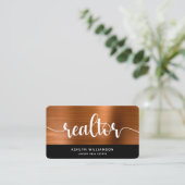 Foto QR Code Broker Agent für Kupferschwarz Visitenkarte (Stehend Vorderseite)