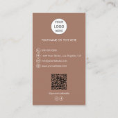 Foto QR Code Brown Business Card Visitenkarte (Rückseite)