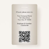 Foto QR Code Business Logo Soft Gold ID Ausweis (Rückseite)