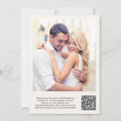 Foto QR Code Creme Background Vellum Overlay Einladung (Rückseite)