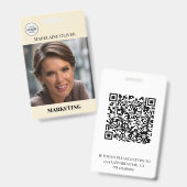 Foto QR-Code-Creme-Logo-Abzeichen für Mitarbeiter- Ausweis (Front & Back)