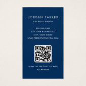 Foto QR Code - dunkelblaue Visitenkarten (Rückseite)