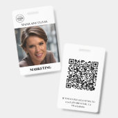 Foto QR Code Einfaches Logo-Abzeichen für Mitarbei Ausweis (Front & Back)