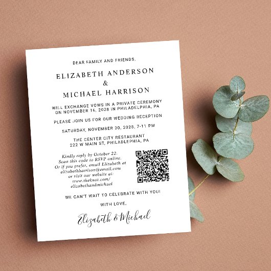 Foto QR Code Einladung zur Hochzeitsempfehlung