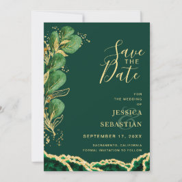Foto QR Code Emerald Agate Eucalyptus Modern Save The Date