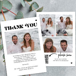 Foto QR-Code fett Typografie Hochzeit Dankeskarte