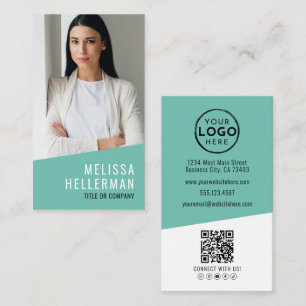Foto-QR-Code Firmenlogo vertikal Visitenkarte