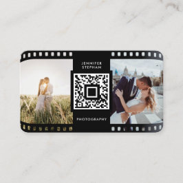 Foto QR Code Fotograf Film Roll Schwarz-weiß Visitenkarte