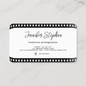 Foto QR Code Fotograf Film Roll Schwarz-weiß Visitenkarte (Rückseite)