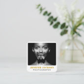 Foto QR-Code | Fotograf Fotografie weiß QR Quadratische Visitenkarte (Stehend Vorderseite)