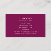 Foto QR Code, Fotograf Visitenkarte (Rückseite)