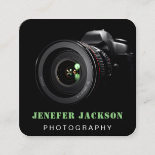 Foto QR-Code   Fotografie BLACK Quadratische Visitenkarte