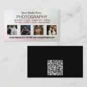 Foto QR-Code | Fotografie Schwarz Visitenkarte (Vorne/Hinten)