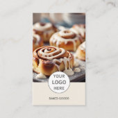 Foto QR-Code für Bäckerei-Logo Creme Visitenkarte (Vorderseite)