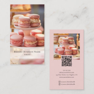 Foto QR-Code für Bäckereien rosa Visitenkarte