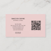 Foto QR-Code für Bäckereien rosa Visitenkarte (Rückseite)