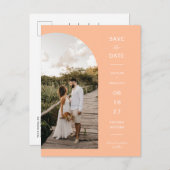 Foto QR-Code für den Peach-Pfeil Save the Date Postkarte (Vorne/Hinten)