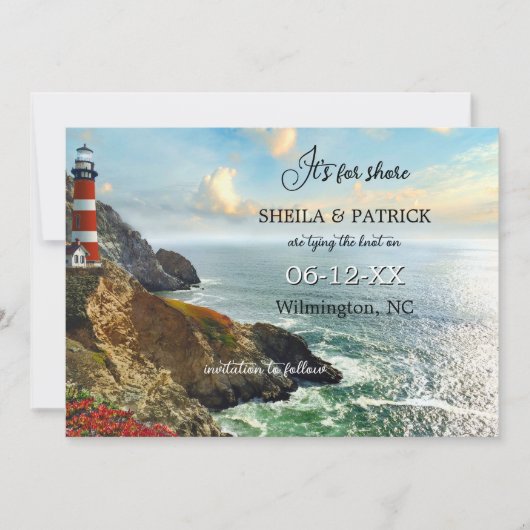 Foto QR-Code für Küstenleuchte Save The Date (Vorderseite)